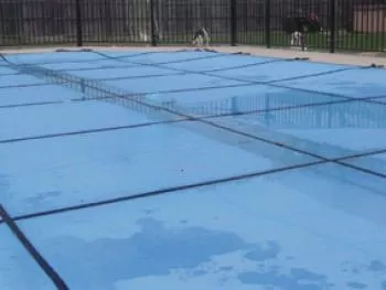 16 ft x 32 ft Light Weight Solid Pool Safety Cover - Blue - 20 yr Warranty