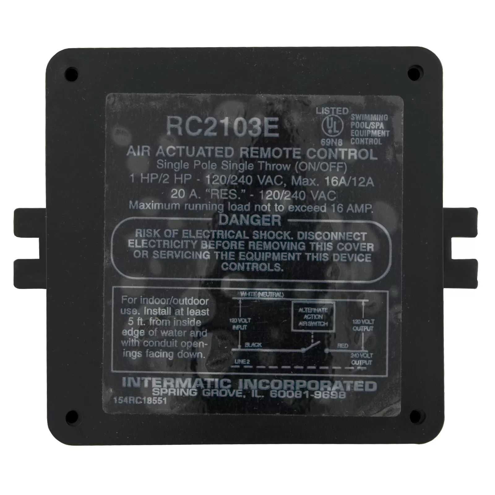 Air Control Box, Intermatic, 115v/230v, One Circuit, On/Off | RC2103E
