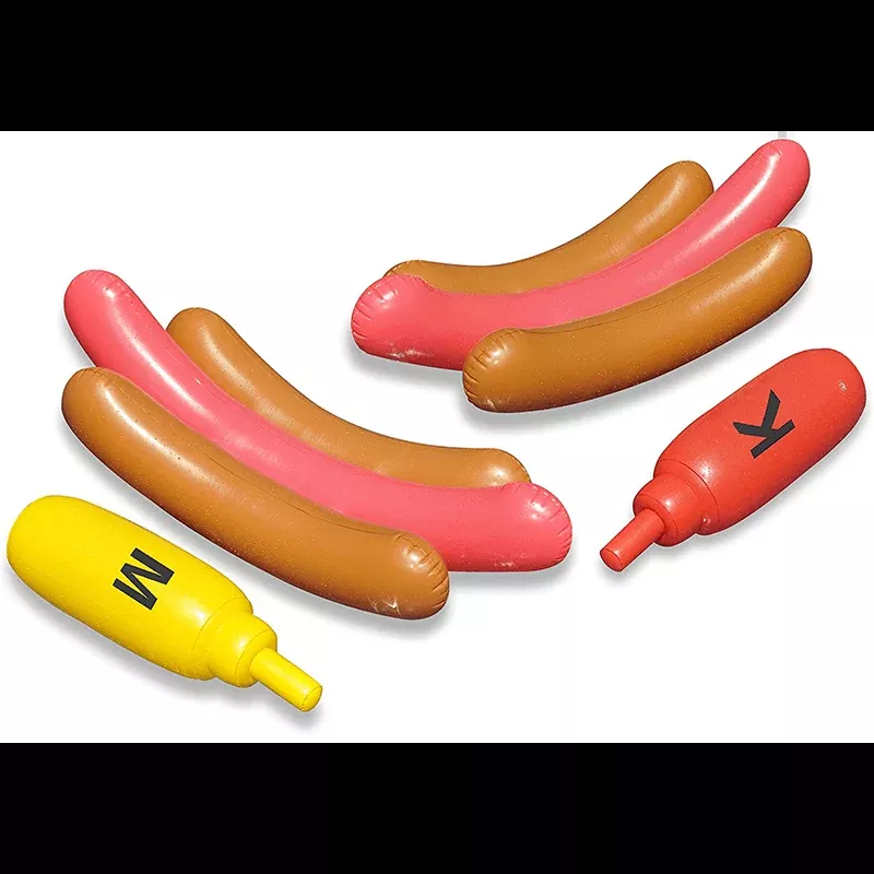 Bataille de hot-dogs gonflable