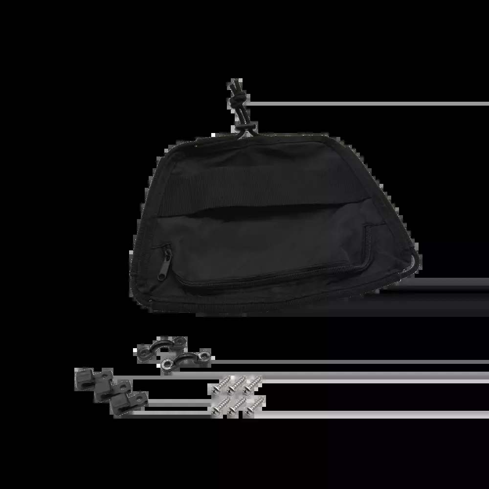 Black Ripstop Front Bag with Black Bungee Cord