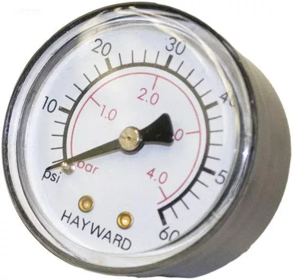 Hayward Pressure Gauge, Back Mount
