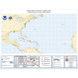 NOAA Nautical Chart - Full Atlantic Hurricane Mapping Chart