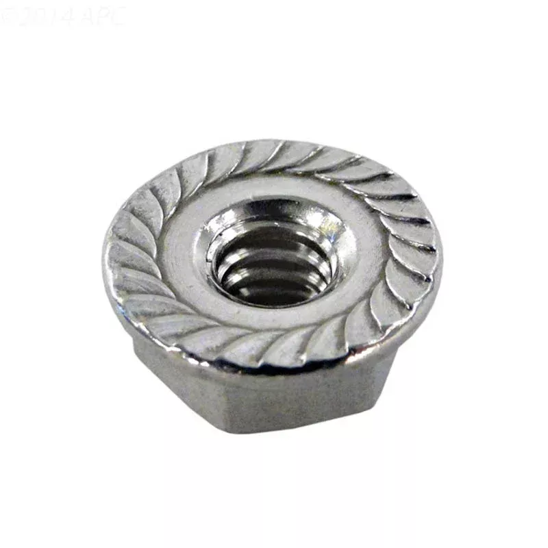Nut, #10-24 serrated flange SS(d)