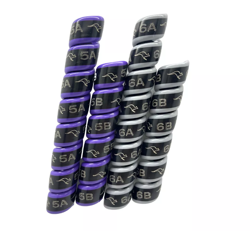 Outback Wrap | 2-Pair "Purple/Grey" Hydraulic Hose Markers Fits 1/4" to 1-1/2" Hoses
